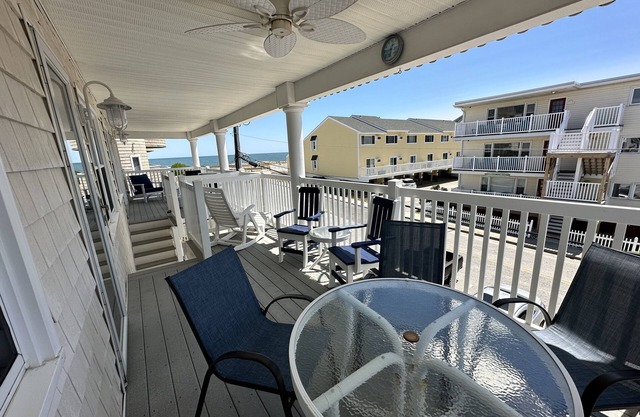 Enjoy Ocean views from your top unit furnished porch Free linens & towels!!