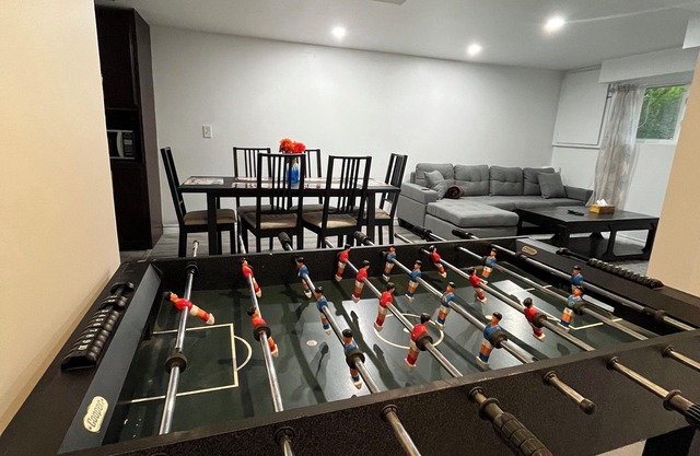 Entire basement suite with a foosball table!