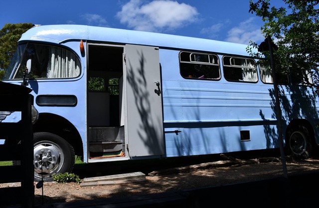 Evi the school bus at Oromahoe Downs Farm