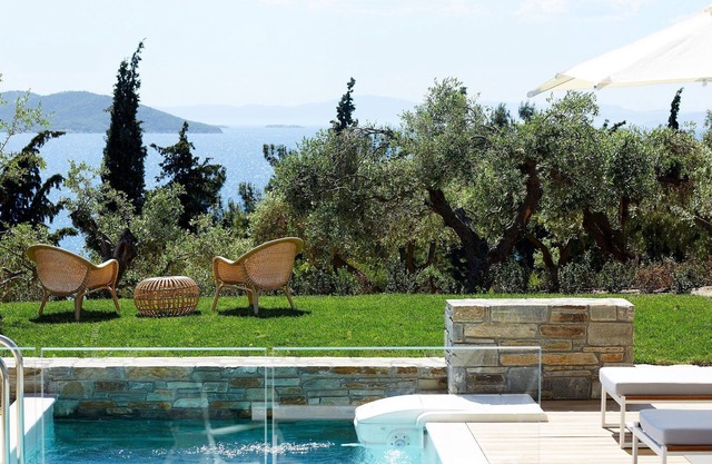 Hervorragende Chalkidiki Villa | Wohnvilla 2 | 2 Schlafzimmer | Atemberaubende Aussicht auf das Meer