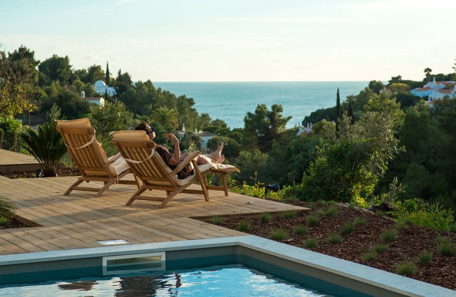Luxus Villa, 4 Schlafzimmer, großartiger Meerblick, beheizter Pool und Jacuzzi
