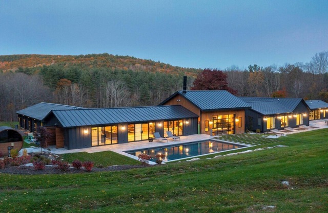 Expansive Rustic and Modern Berkshires Estate on 66 Acres, Mountain Views,...
