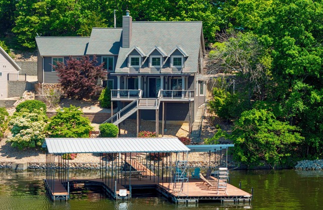 Experience Lakefront Tranquility & Incredible Views - Custom Home w/ Boat Dock