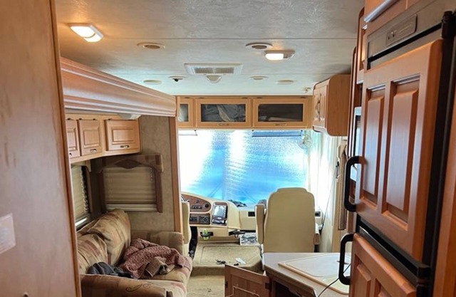 Explore the great outdoors with this Class A Toy Hauler