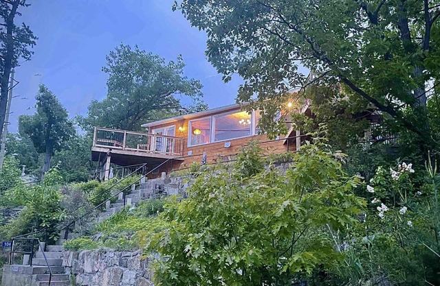 Fantastic view cosy retreat by the river with forests and swamps to explore.....