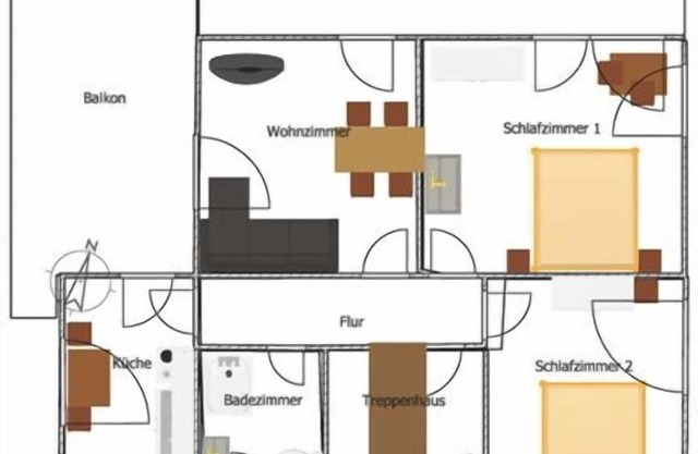 Ferienwohnung Vergissmeinnicht 70qm, 2 Schlafräume, max. 4 Personen
