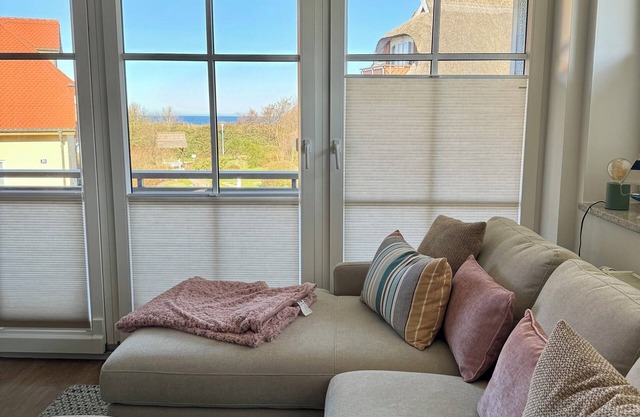 Ferienwohnung mit Balkon und Ostseeblick direkt hinter der Düne
