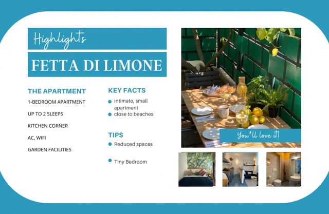 Fetta di Limone Apartment with AC and Patio