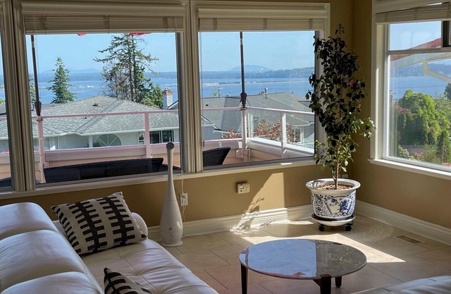 Full advantage of 180 degree PANORAMIC view of OCEAN & MOUNT BAKER