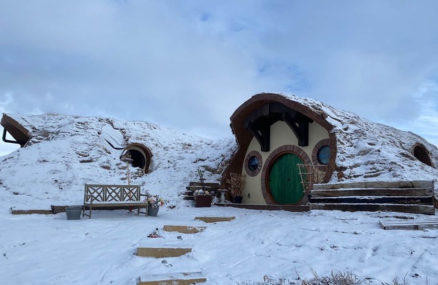 Full-sized Hobbit House. Fantasy setting with modern comforts