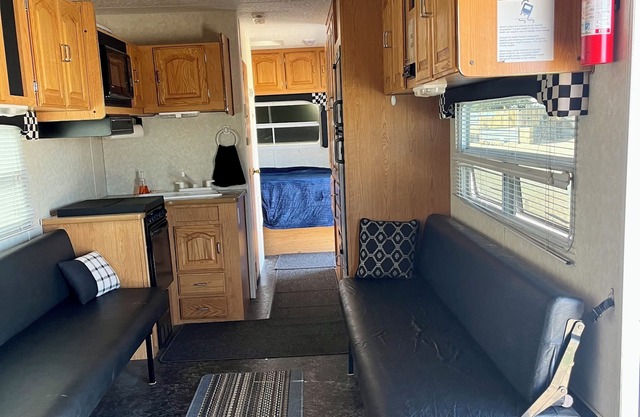 Fully equipped camp trailer