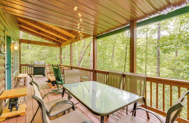 Game Room & 3-Story Deck at Lake Hiwassee Hideaway