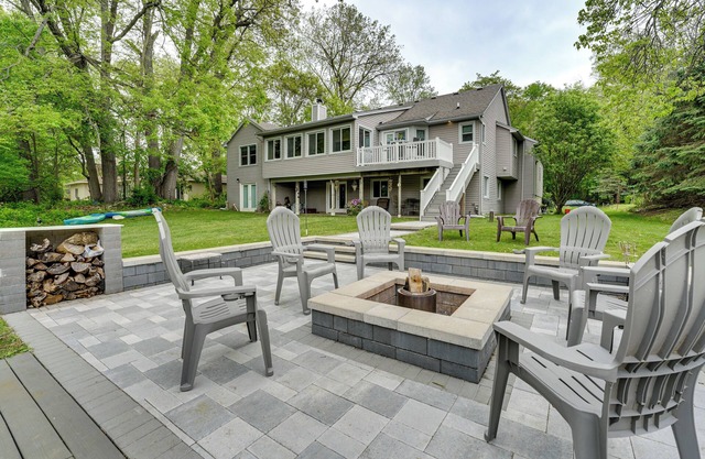 Game Room & Fire Pit: Canal-Front Commerce Home