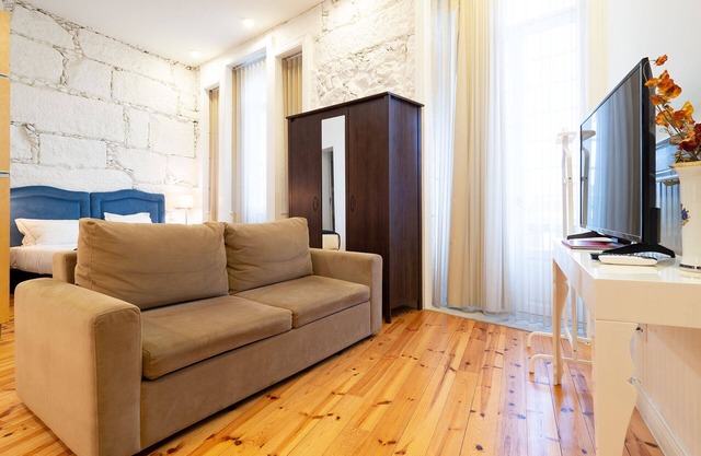 Blick auf den Garten, Balkon, Apartment im Herzen von Viseu mit WLAN