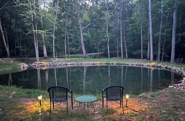 GETAWAY! Peaceful Lodge w/20 acres of private land, Trout Pond, stream on site