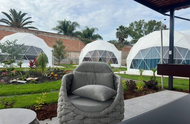 Glamping geodesic domes, camping experience with hotel comfort
