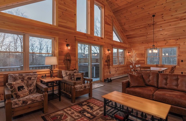 Gorgeous dog-friendly cabin with great view, deck, hot tub, & gas fireplace