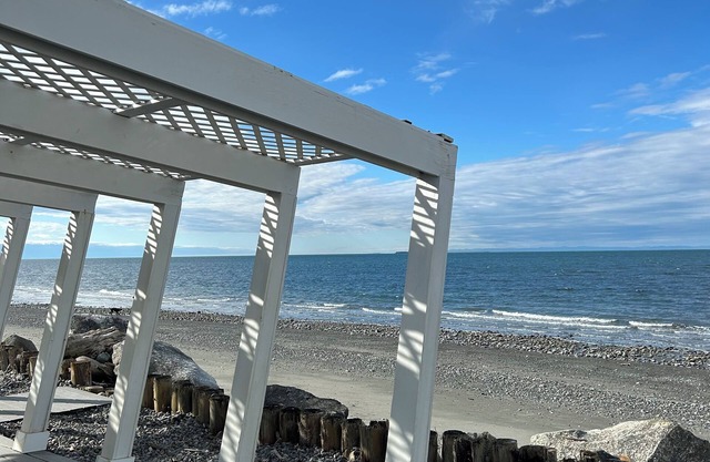 Gorgeous, newly remodeled West Beach Cabin. The wall of window's are stunning!
