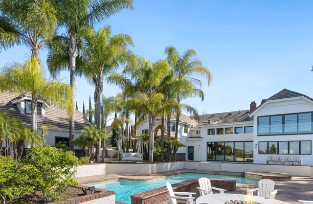 Grand hillside estate with private pool, spa
