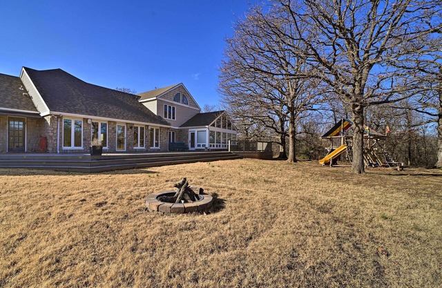 Grand Tulsa Getaway with Private Pond, Dock & Deck