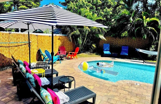 Heated Pool Retreat – 5 Min to Beach!