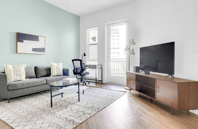 Hip Redwood City 1BR w/ Roof, Gym & W/D, walk to Caltrain, by Blueground