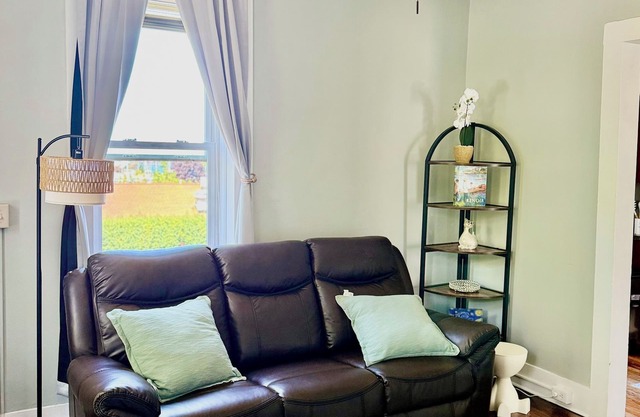 Historic apartment in downtown Sackets Harbor with WiFi and a king bed.