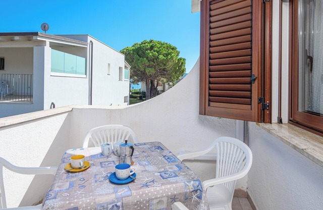 Ferienwohnung 'Blue House Laconia' mit Meerblick, Balkon und Klimaanlage