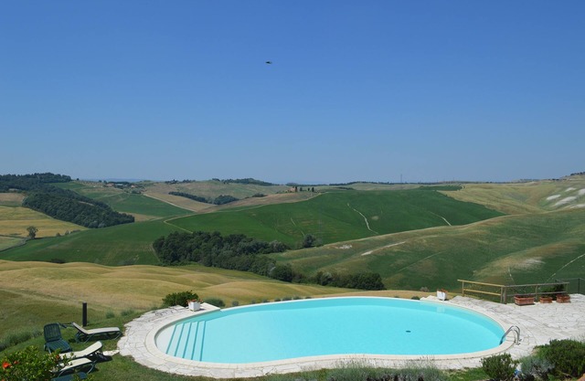 Ferienwohnung mit Pool, Toskana, strade bianche, Pool, Aussicht