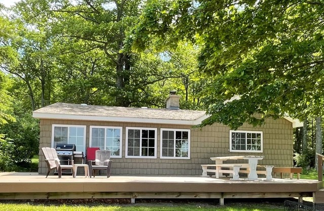 Hubbard Lake Sunset Hideaway, large lakefront property.