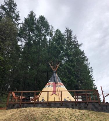 Indulge in the ultimate Glamping experience with our Luxury Tipi packages featuring four unique sites with private decks, indoor and outdoor fire pits, and exclusive access to 155 acres of private hiking trails