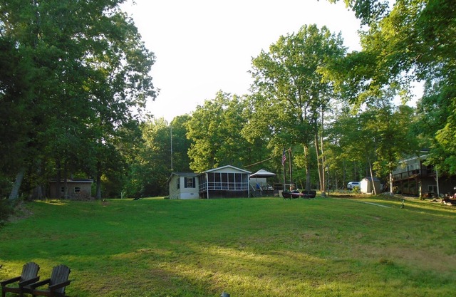 Lake Gaston most usable waterfront acre lot with bulkhead on large cove.