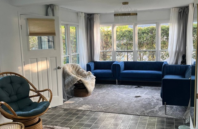 Cottage 2 mins walk to Lake Huron with private lake access, House on second row.
