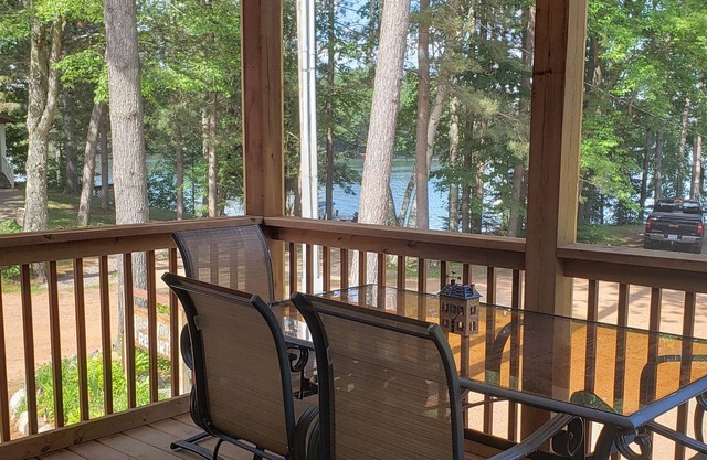 Lake views from upper unit screened porch