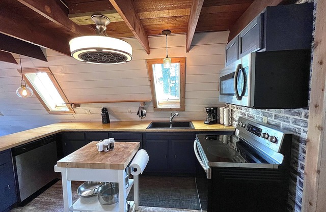 LakeFire Cabin: A-Frame, Modern Touches, Steps from Lake, Lake Views w/ Fire Pit
