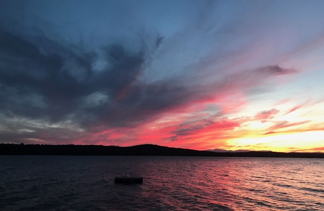Lakefront cabin with spectacular sunsets included