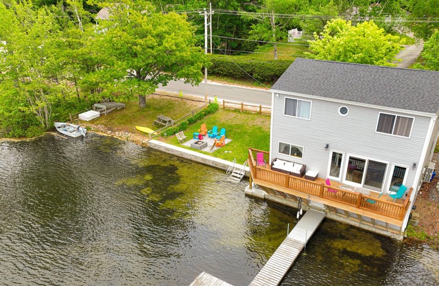 Lakefront home w/private dock & beach, firepit, great water views, and gas grill