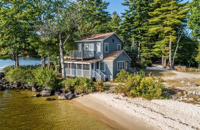 Lakefront House with Private Sandy Beach