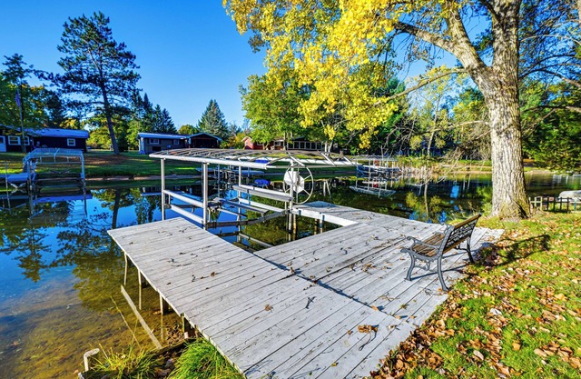 Lakefront Nekoosa Home: Private Beach & Boat Dock!