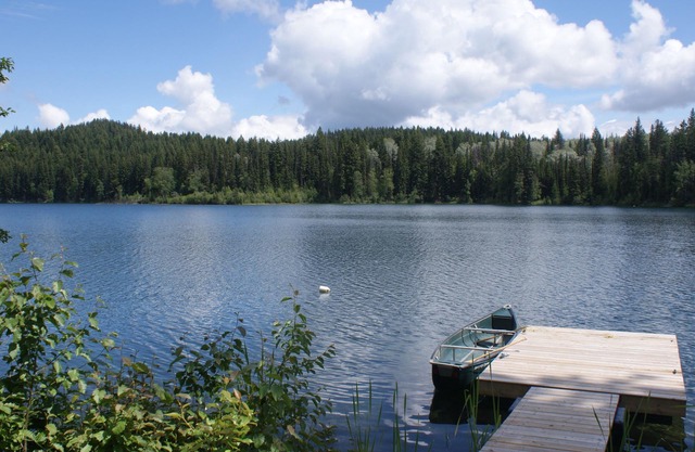Lakefront Privacy vor Kanadas Fishing Highway (Hwy 24) in BC Cariboo