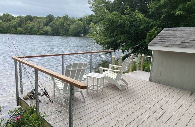 Lakefront retreat w/ deck, dock, sandy beach, 4 watercraft, <6 mins to 2 beaches