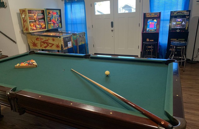 Lakeside Arcade, Hot Tub, Pinball, Foosball, Air Hockey, GAMES, roaming deer