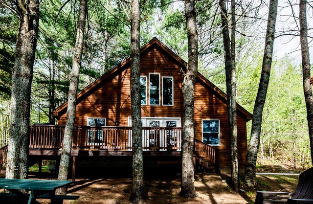 Lakeside cabin nestled along the shores of Wyman Lake.