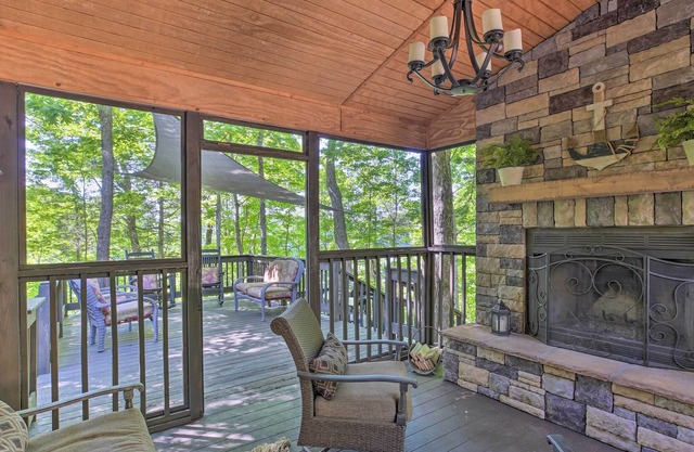 NEW! Lakeside Nancy Home: Fire Pit, Outdoor Shower