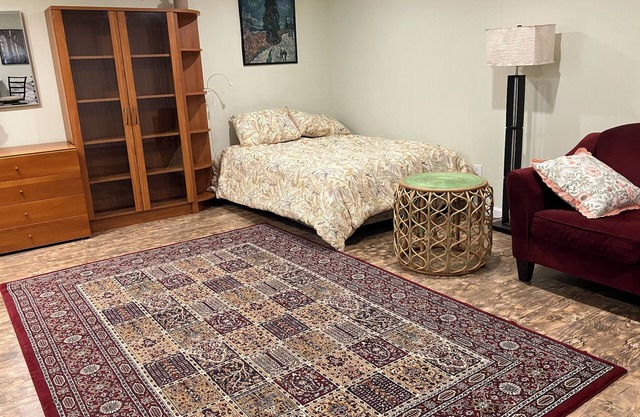 Large Furnished Basement Studio with Bathroom, WiFi, AC, and Parking in Stamford