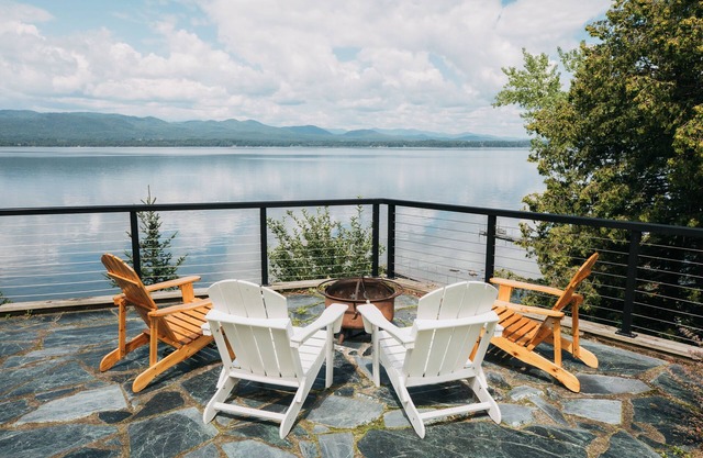 Large Modern House on Lake Champlain with Private Beach