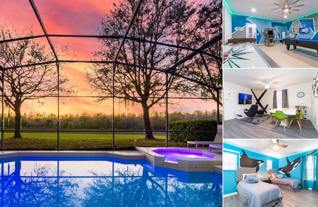Großes Poolhaus mit Spa & Spielzimmer - 3 Master-Suiten in der Nähe von Sehenswürdigkeiten