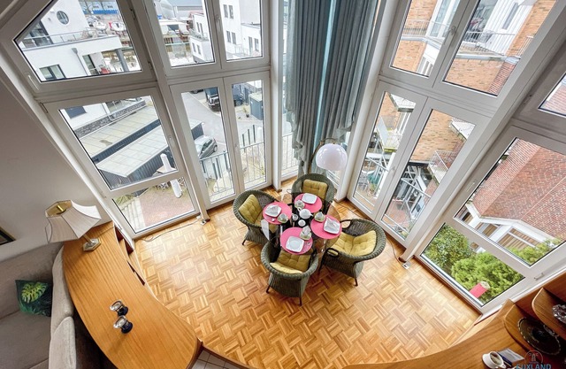 Große Ferienwohnung über zwei Ebenen mit erstklassigen Hafenblick