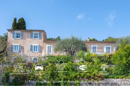Le Mas d'Angeline-Vue mer panoramique, jardin partagé, parking, voiture indispensable, route étroite et pentue, à 10 min de Monaco