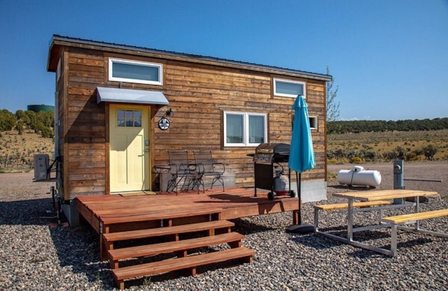 Lion Canyon was built by Mitchcraft in Fort Collins, Colorado as part of HGTV's "Tiny House Hunters". This home has two lofts, each with a Queen bed. One is accessible by stairs and one by ladder.